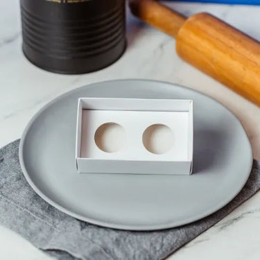 Caja para postres de 2 cavidades con tapa transparente (paquete de 10)
